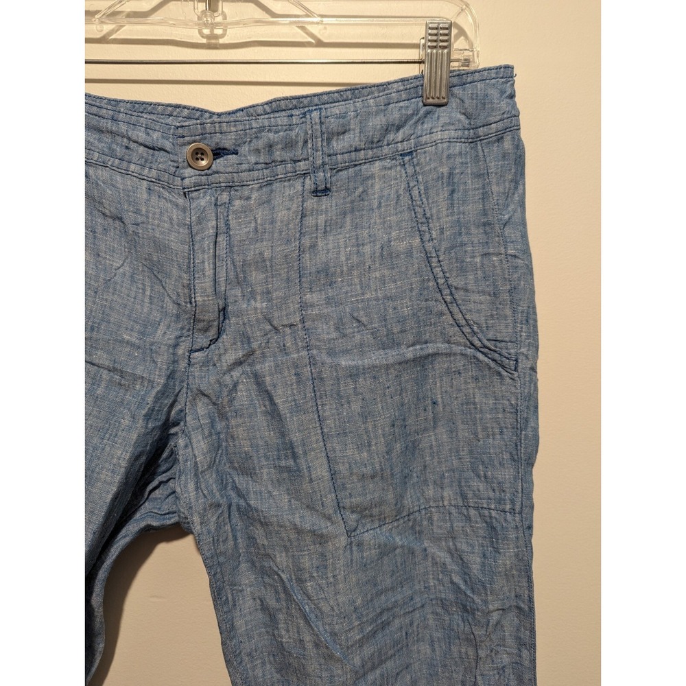TOAD & CO Horny‎ Toad Linen Lithe Capri Pants Blue Women's Size 6 - Picture 2 of 6